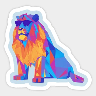 Cool Low Poly Lion wearing Sunglasses Sticker